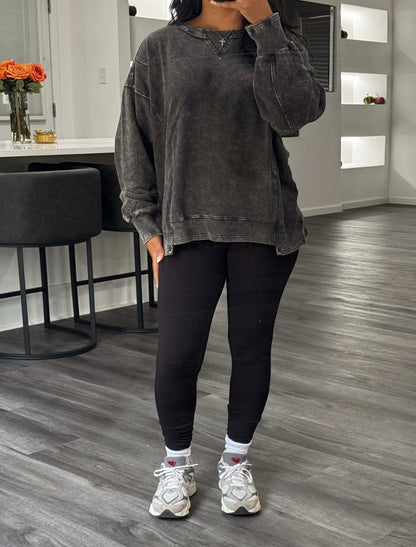 Acid wash pullover set (preorder)