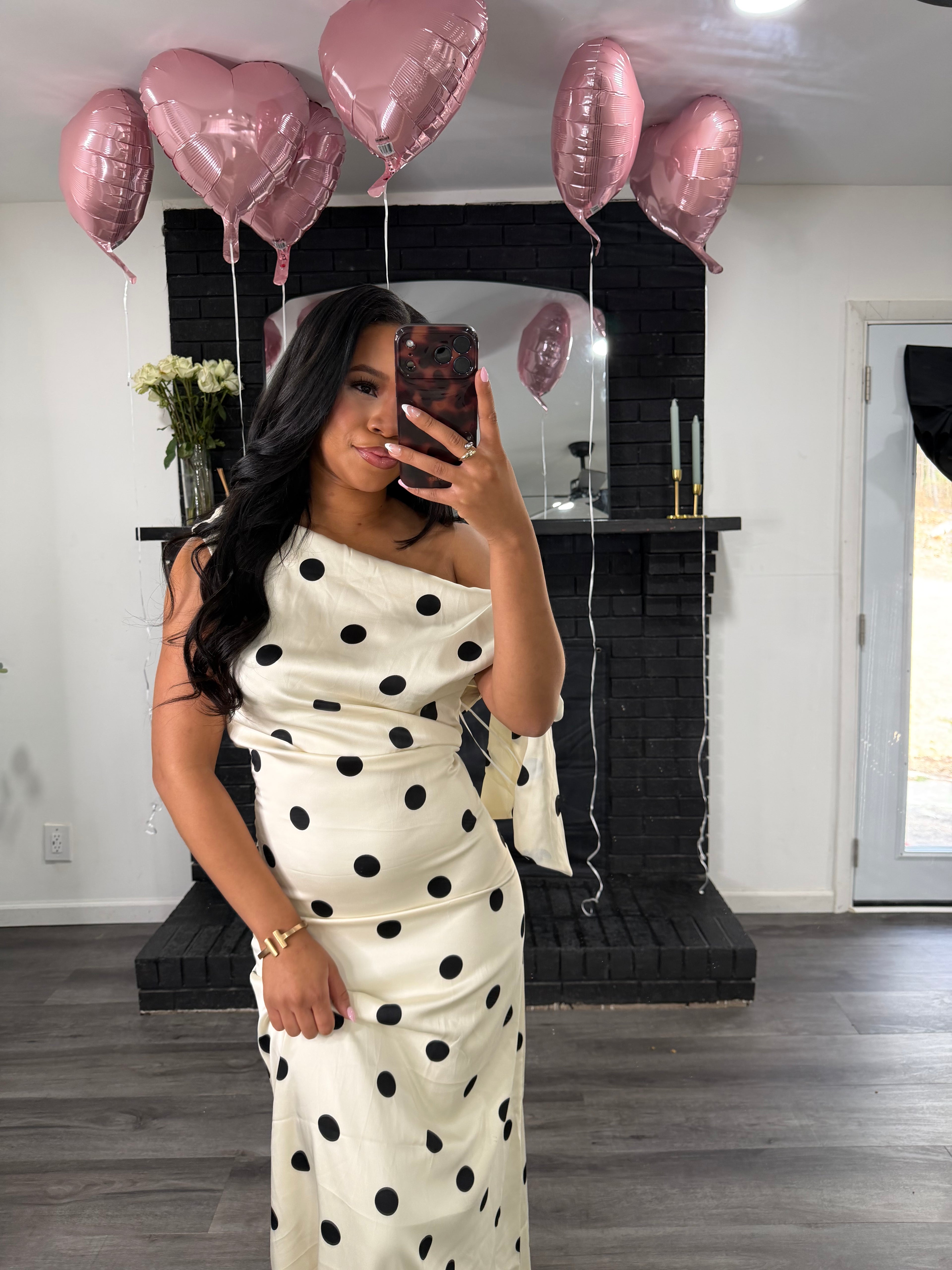 Polka dot midi dress