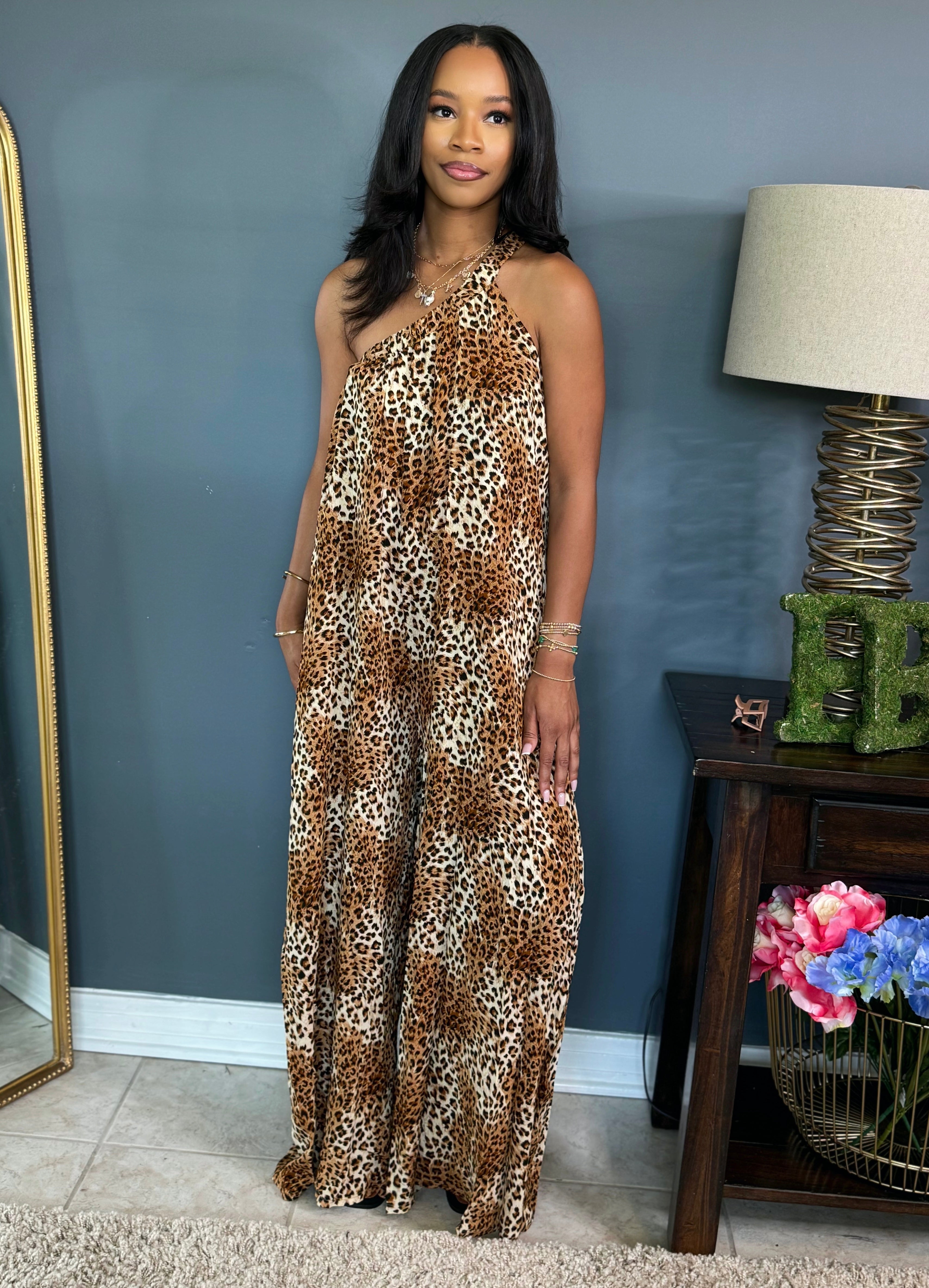 Cheetah print jumpsuit