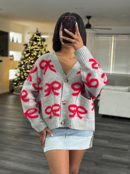 Tied with a bow, cardigan