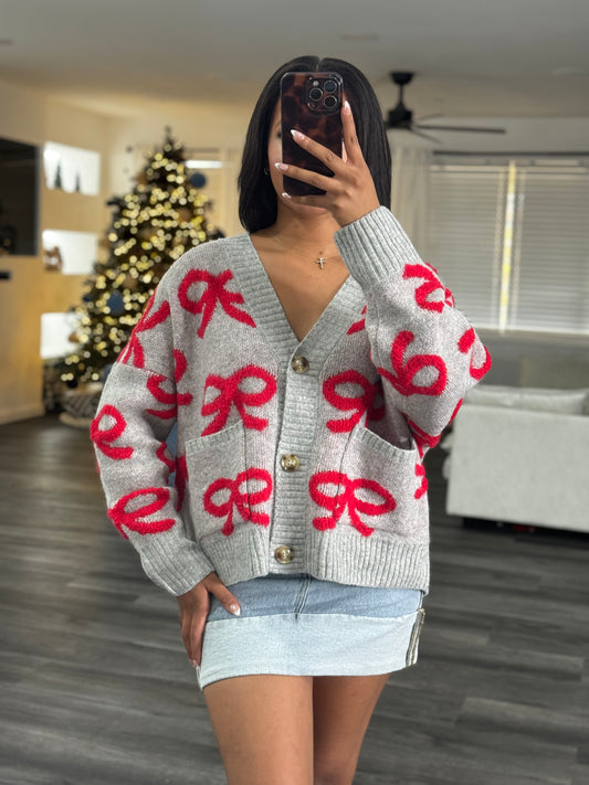 Tied with a bow, cardigan