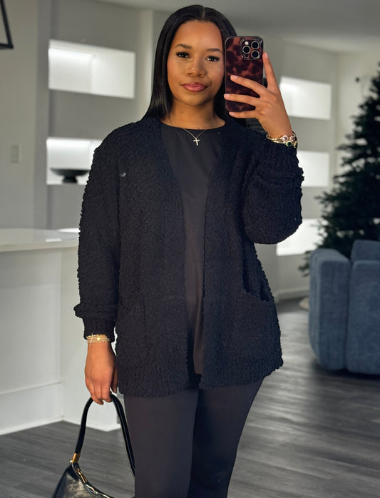 Black pop cardigan