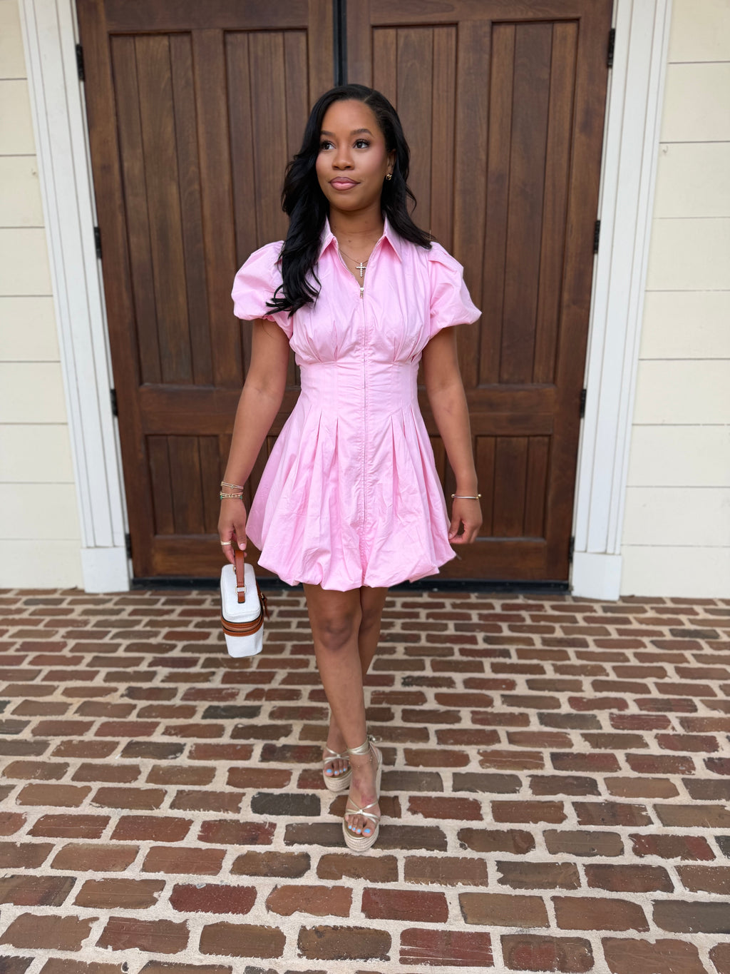 Fit and flare bubble mini dress
