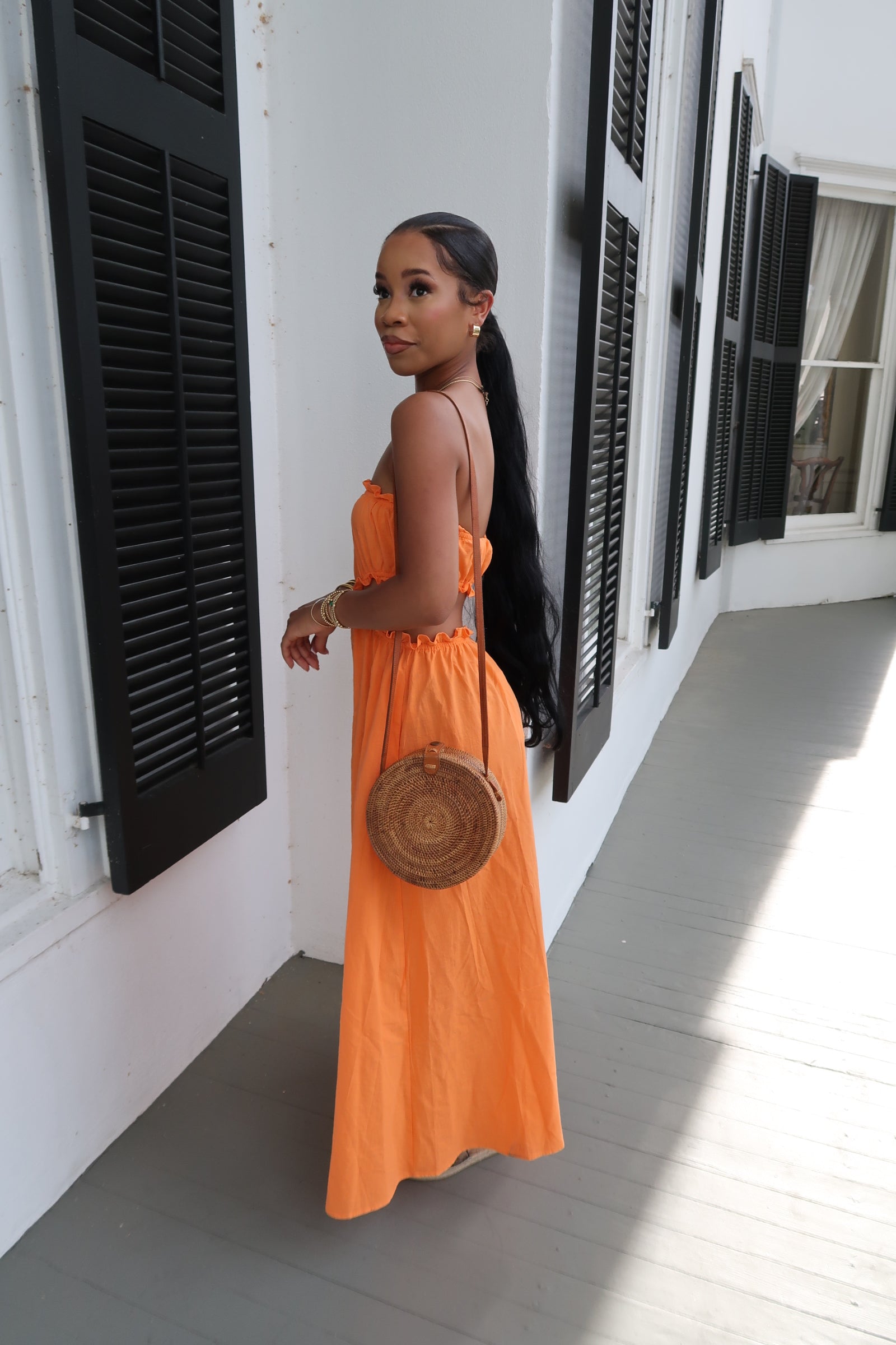 Broadview orange maxi dress