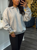Grey collared sweatshirt