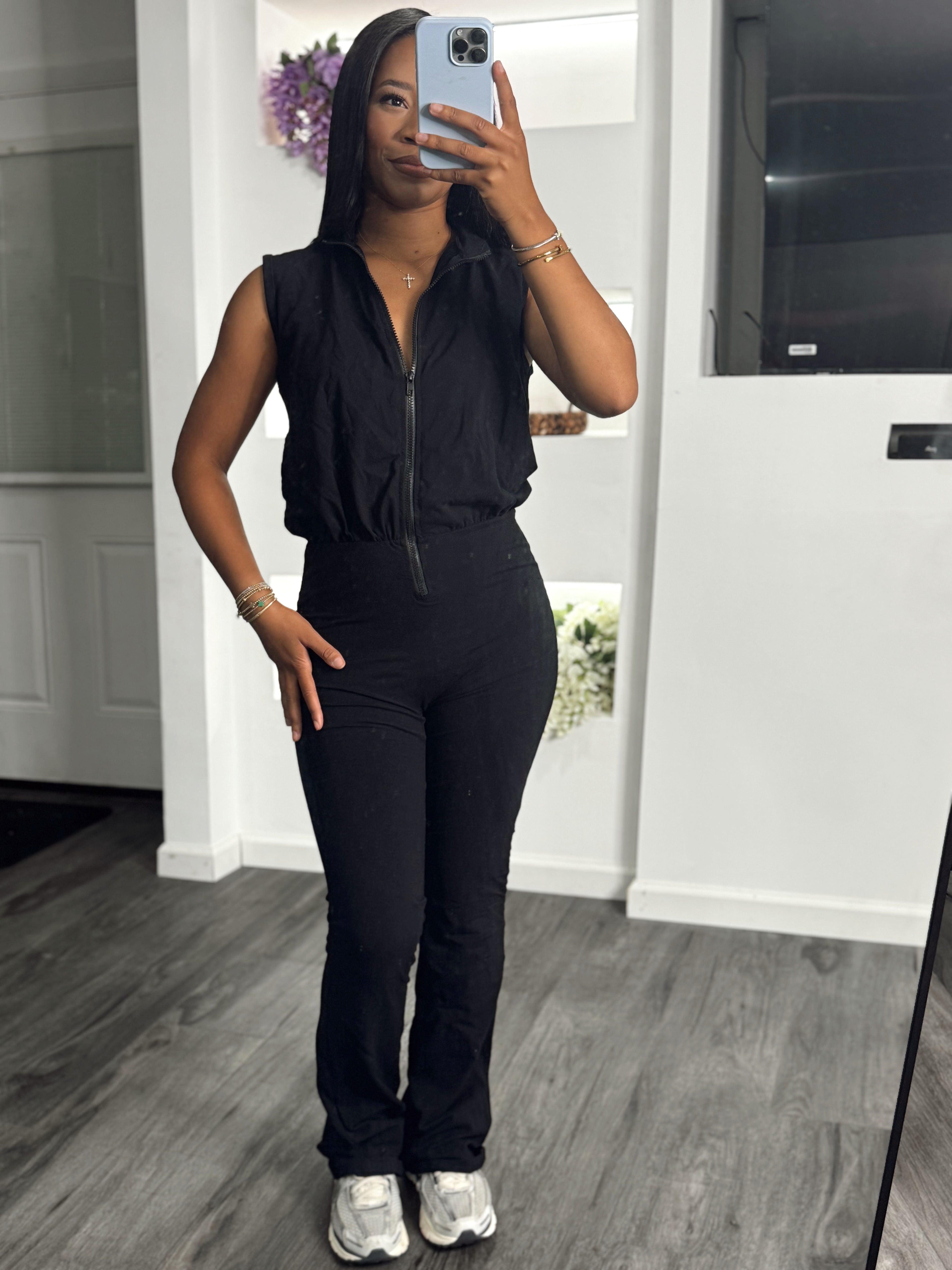 Black zip jumpsuit