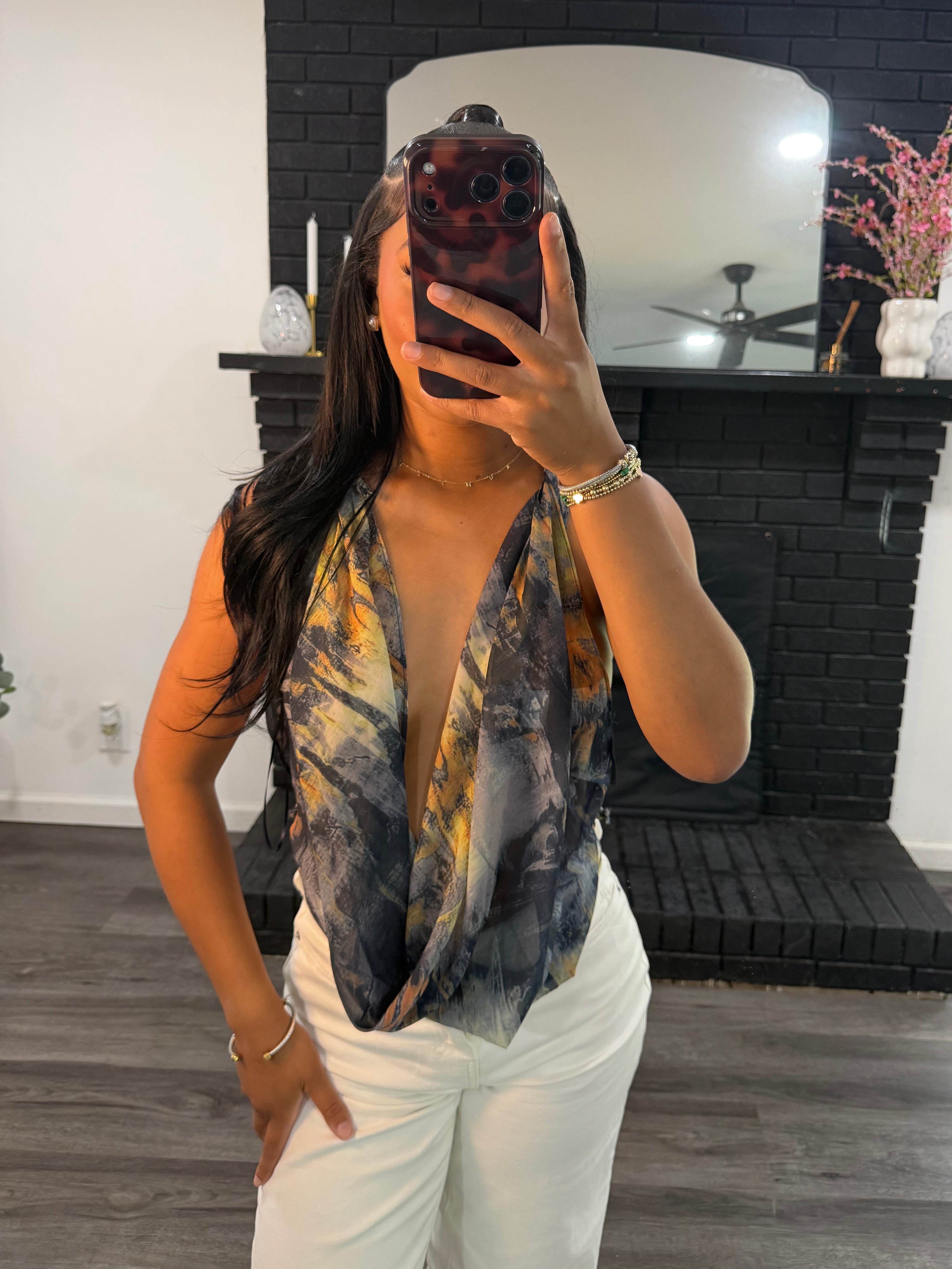 Sheer braided top