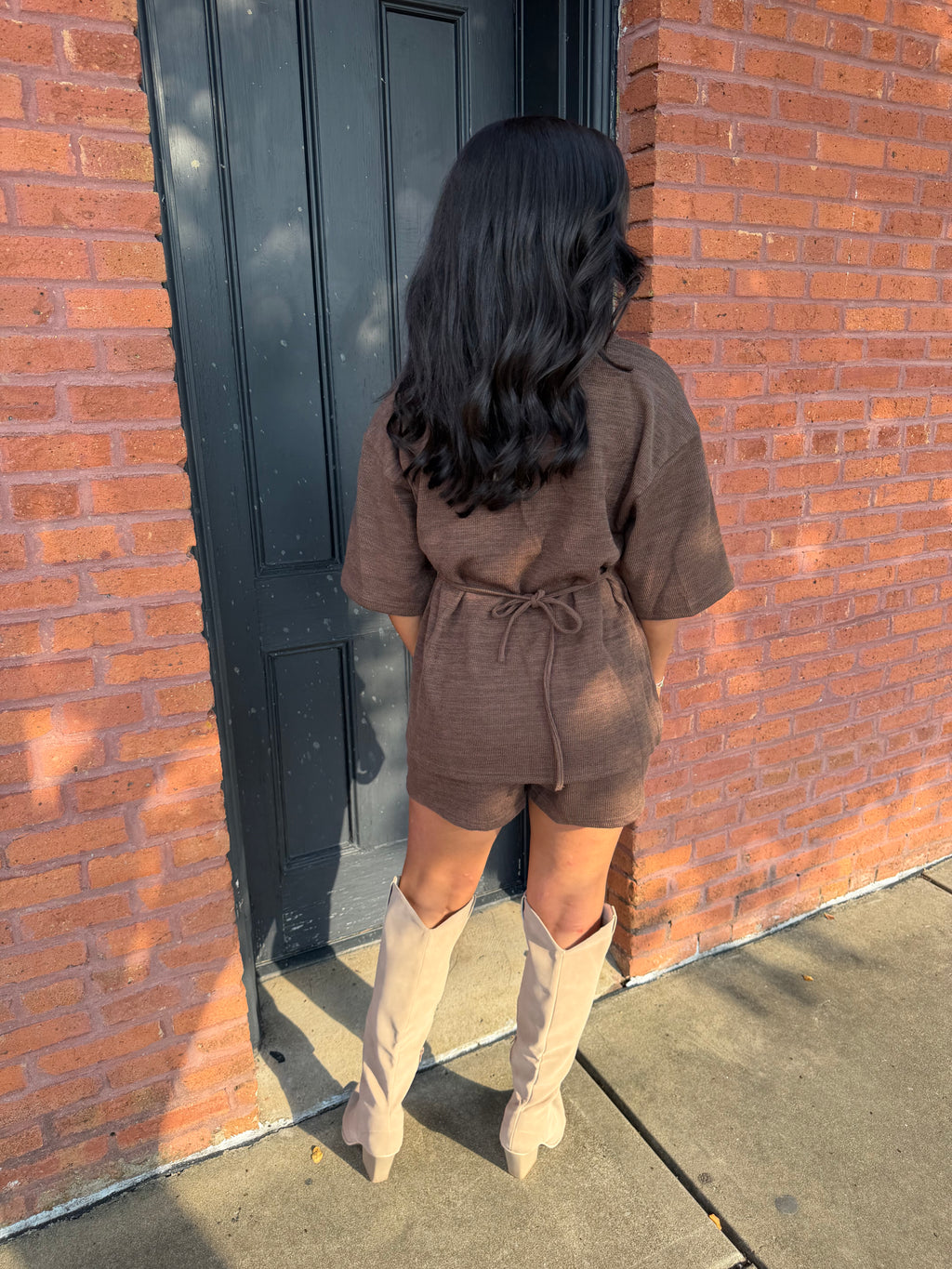 Wrap front, shorts set