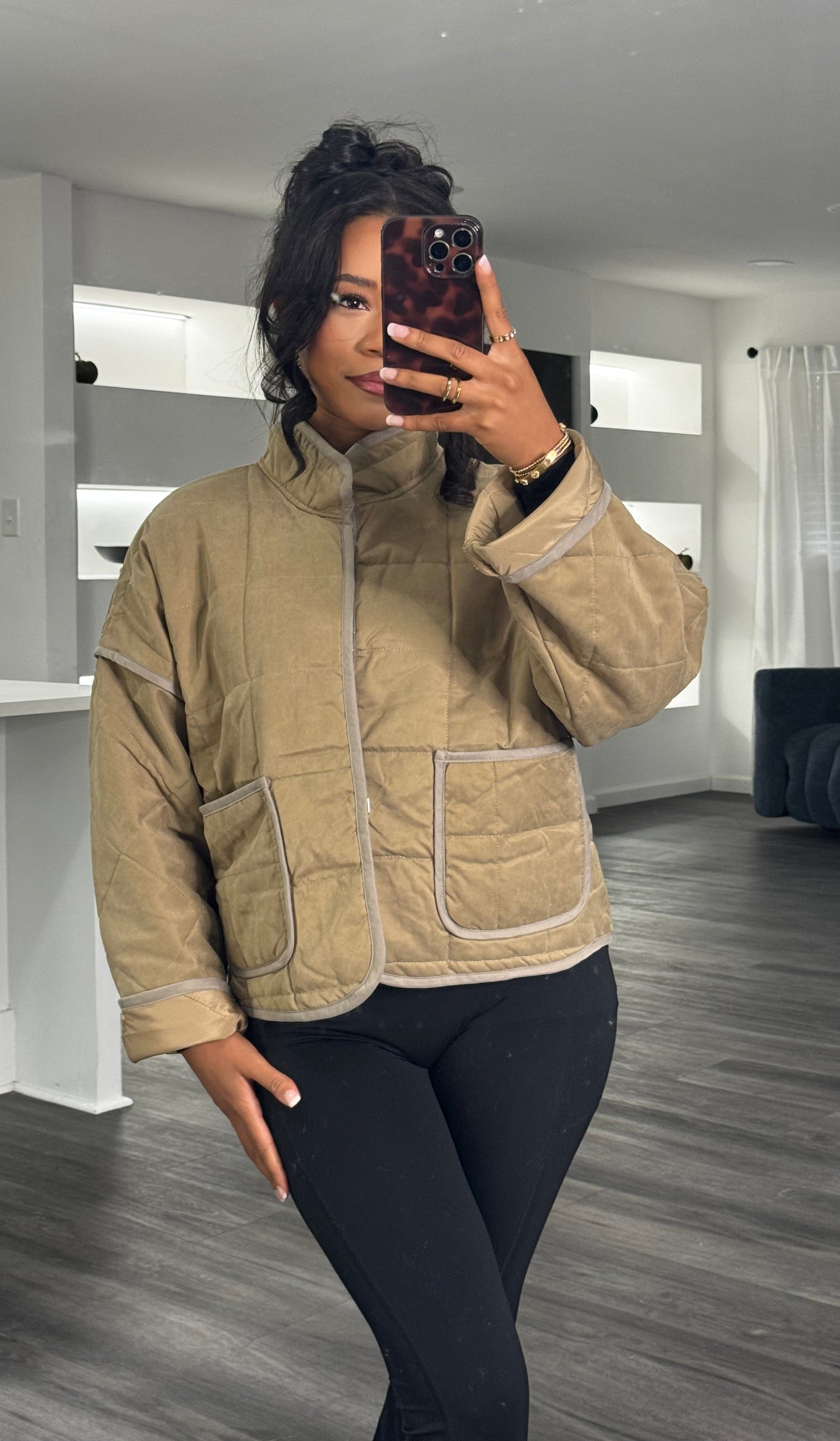 Olive patchwork jacket