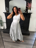 Frills maxi skirt