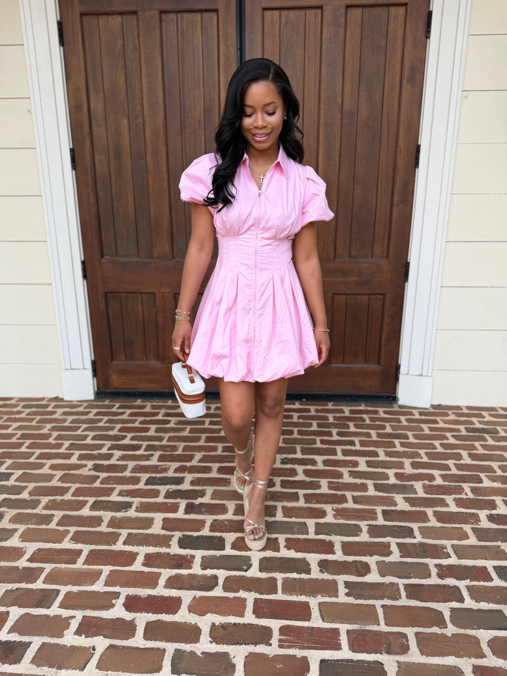 Fit and flare bubble mini dress