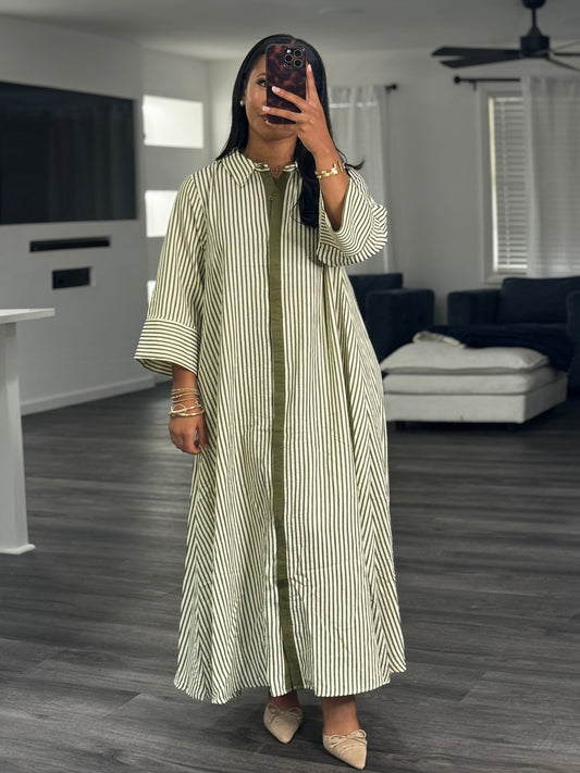 Elle striped maxi dress