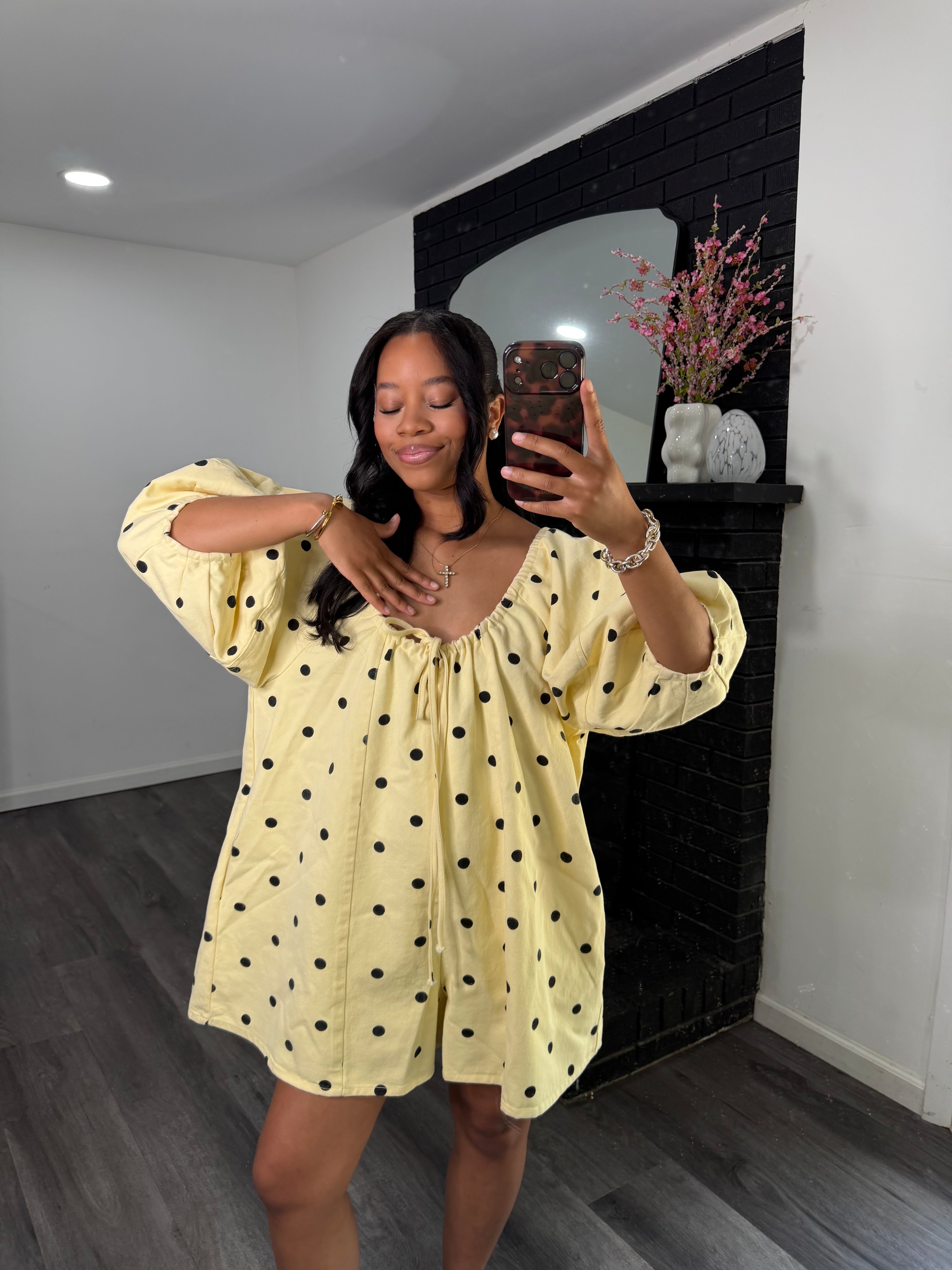 Oversized polka dot romper