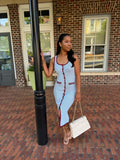 Brunchin midi dress, blue