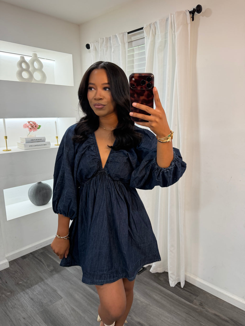 Denim daze mini dress (preorder)