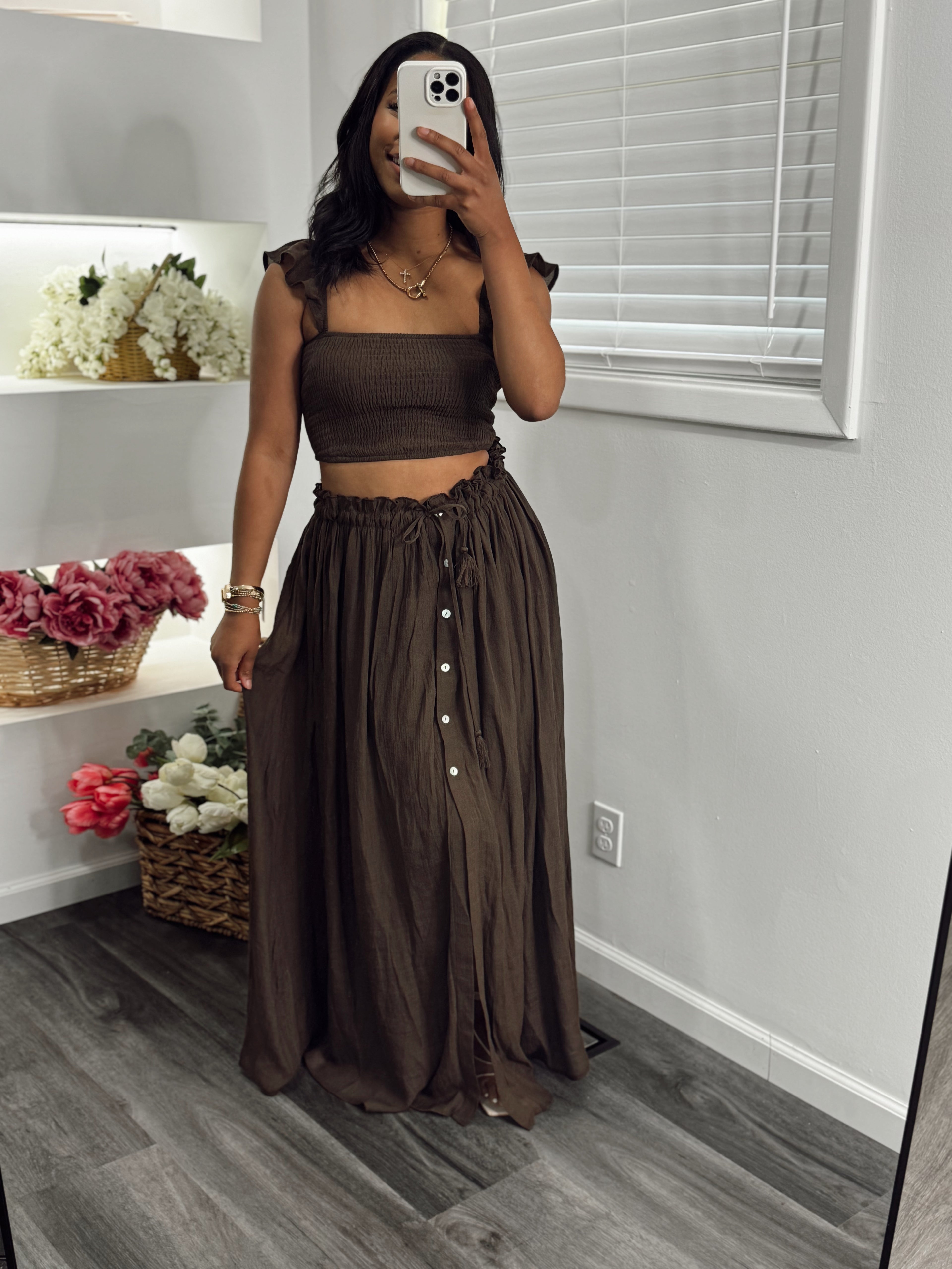 Boho dream maxi set, mocha