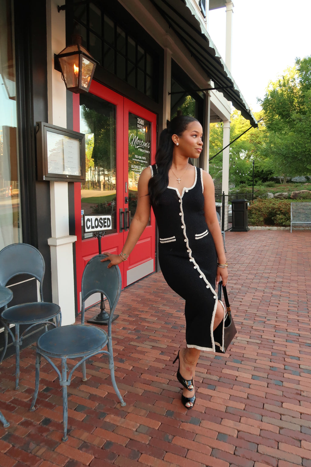 Brunchin midi dress black