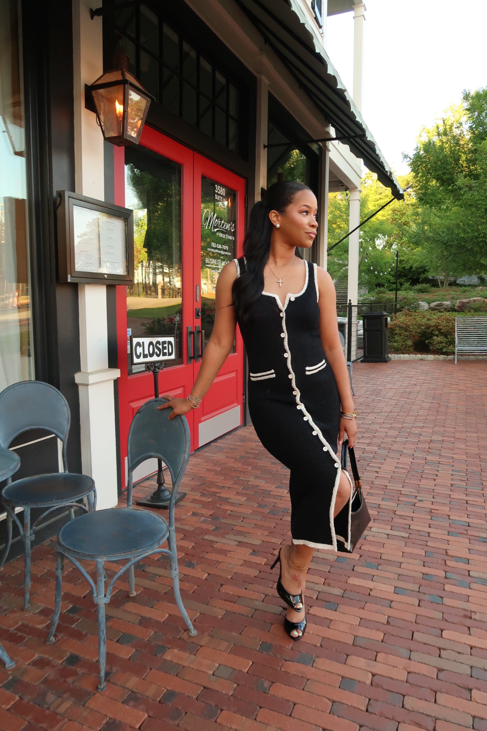 Brunchin midi dress black