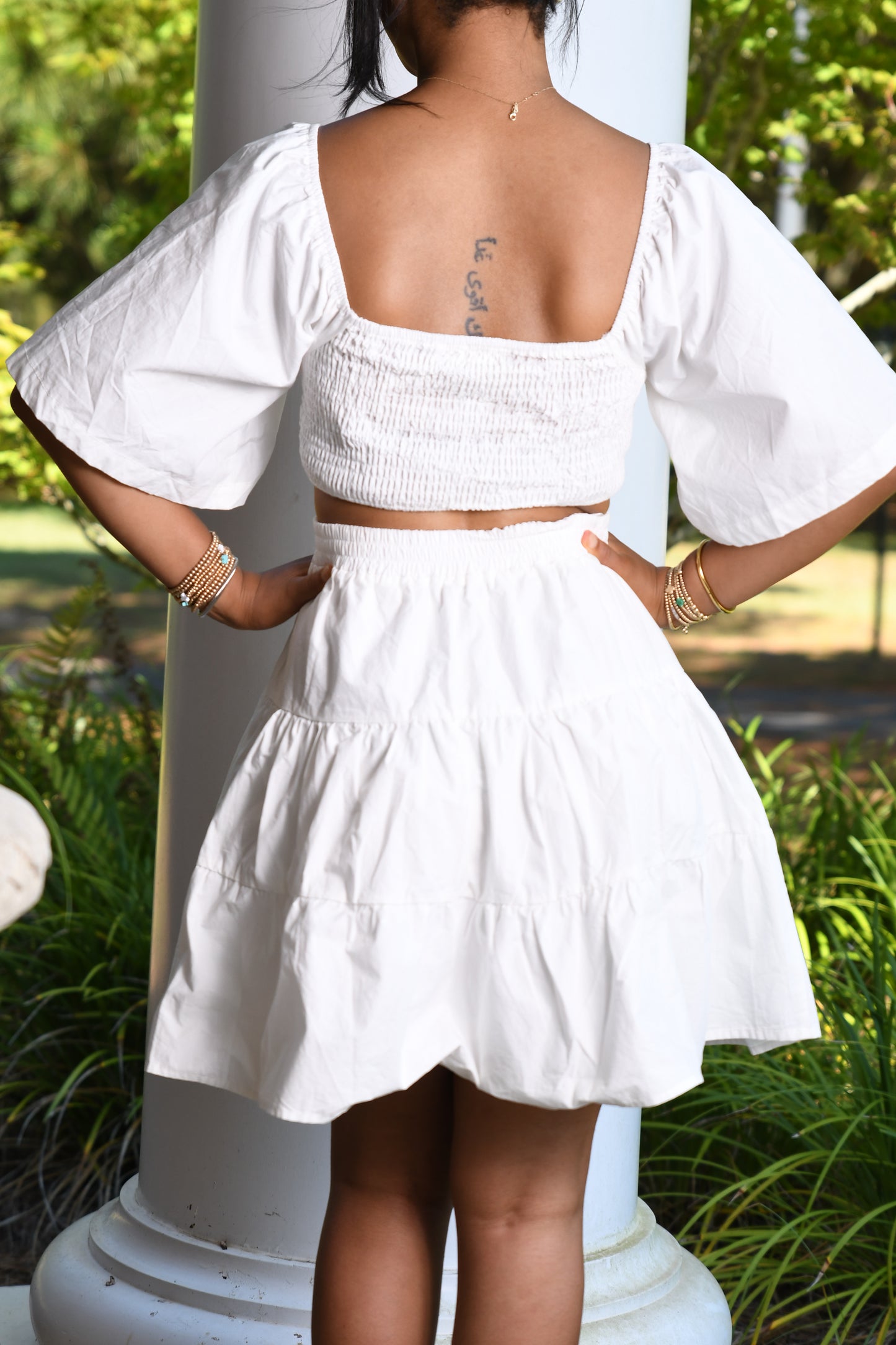 Fluff mini dress, white