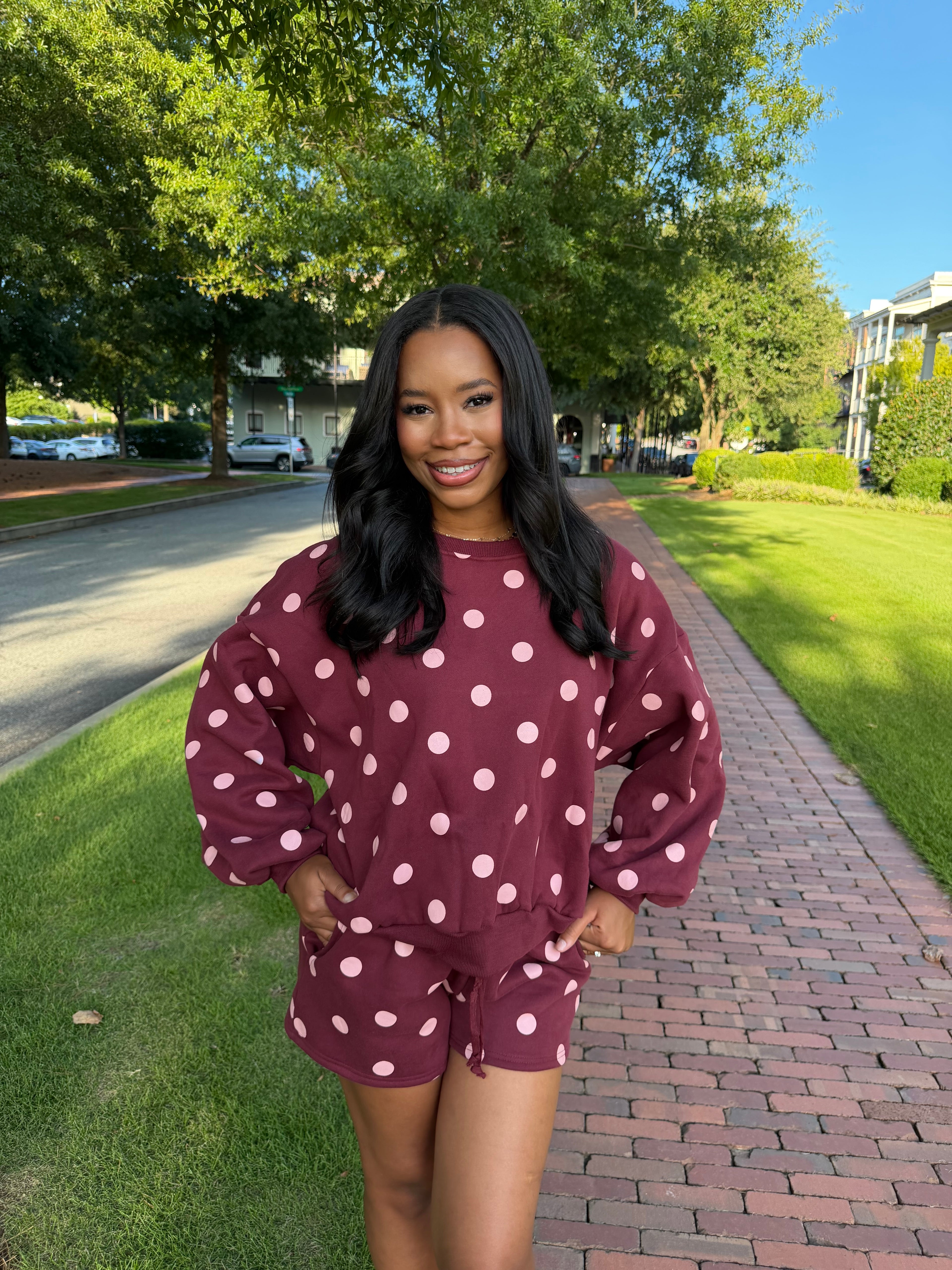 Polka dot sweat set