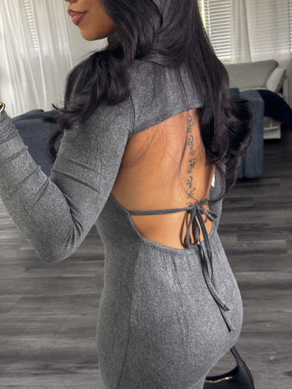 Open back sweater maxi