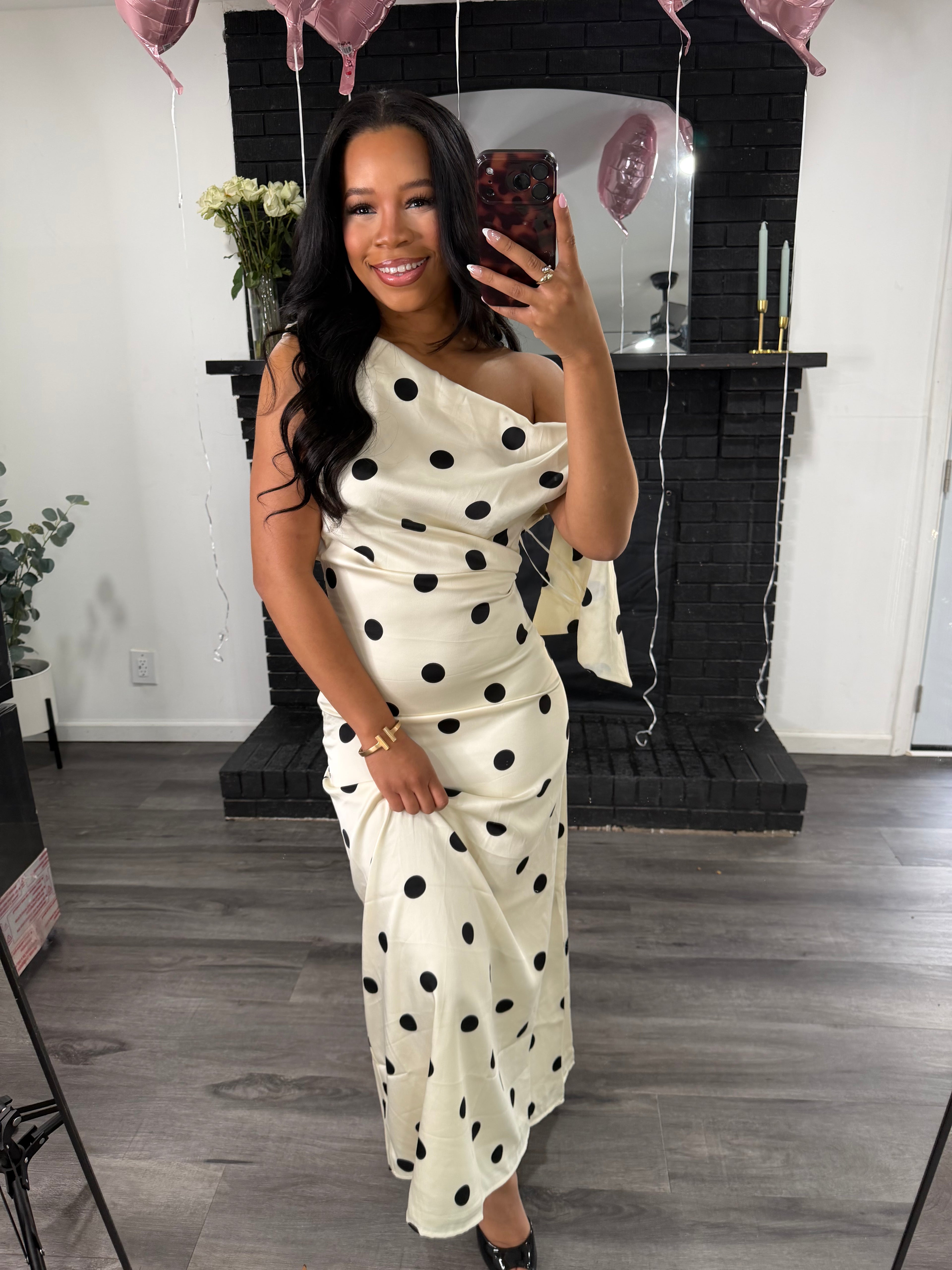 Polka dot midi dress