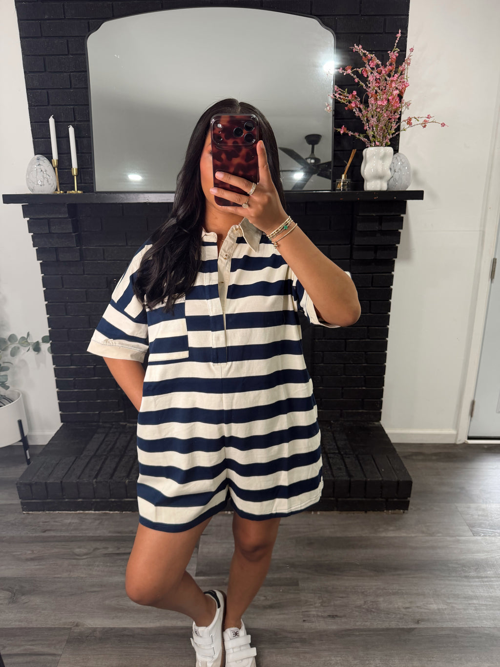 Sailor striped romper