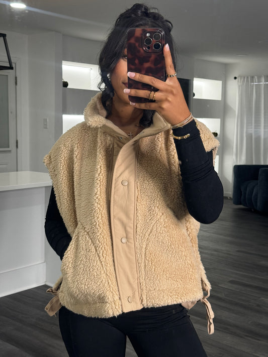 Teddy button up vest