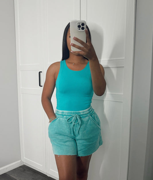 Seamless tank, turquoise
