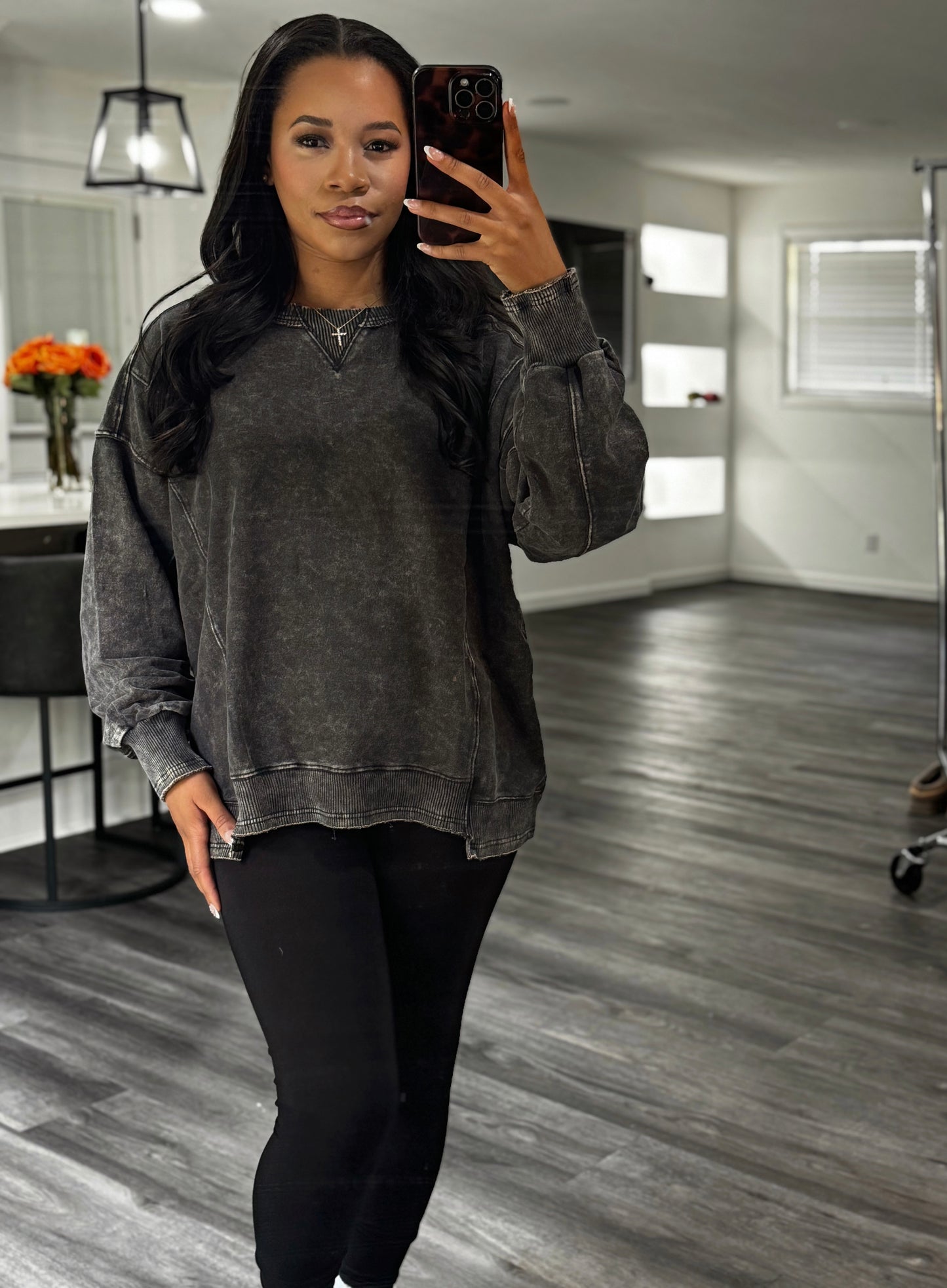 Acid wash pullover set (preorder)