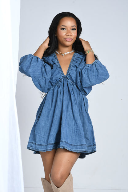 Denim daze mini dress