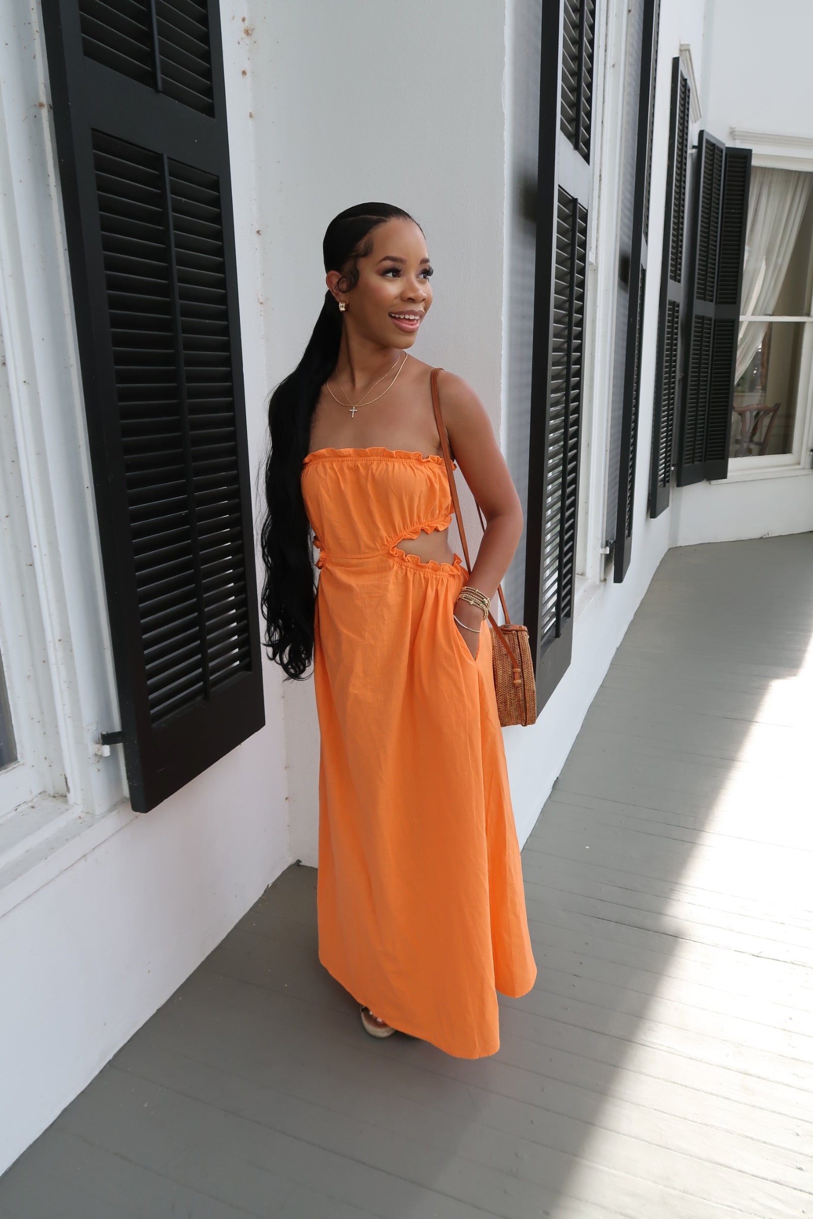 Broadview orange maxi dress