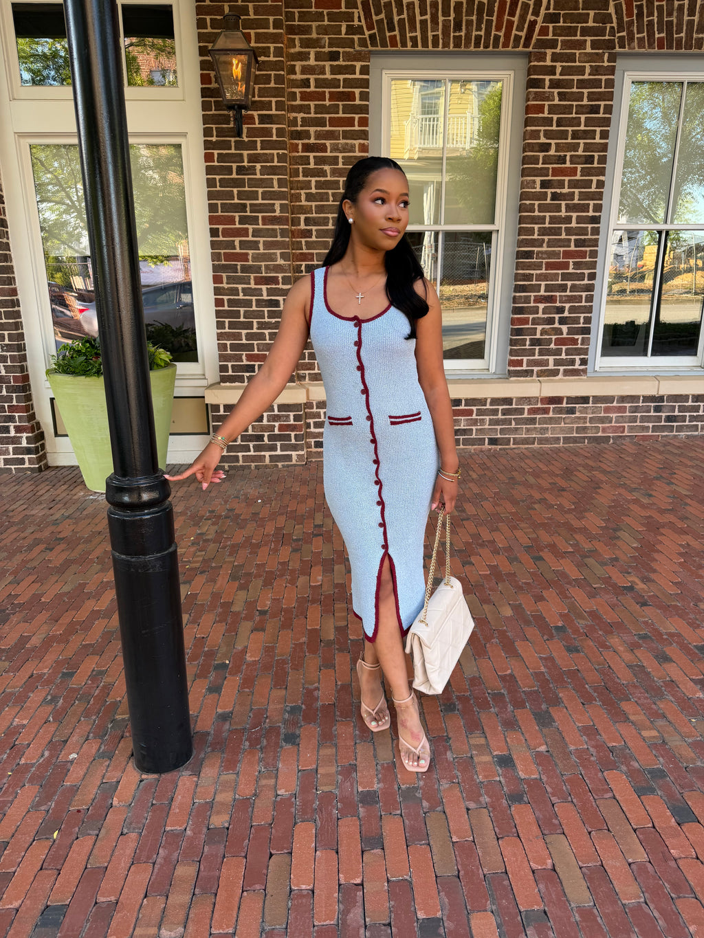 Brunchin midi dress, blue