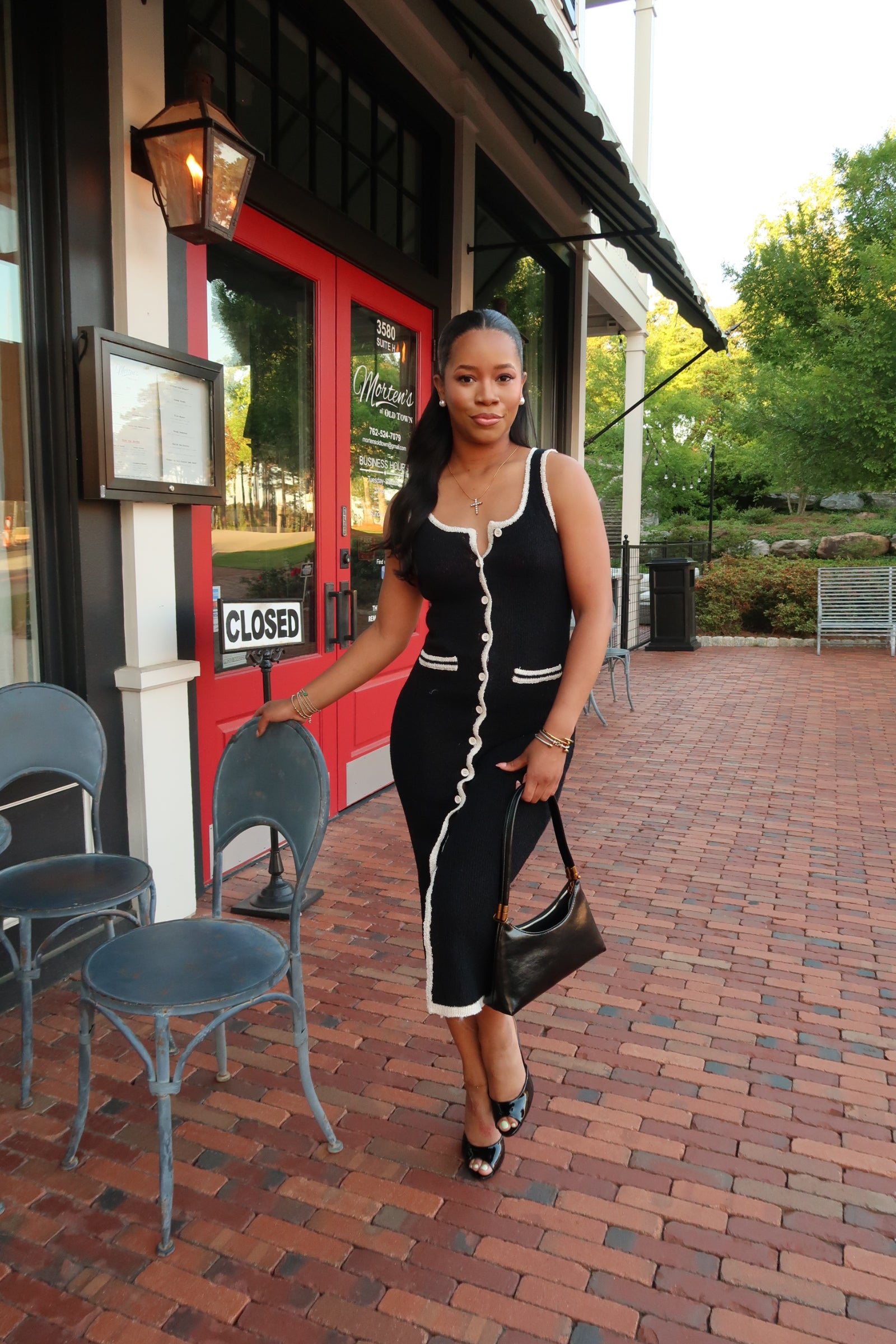 Brunchin midi dress black