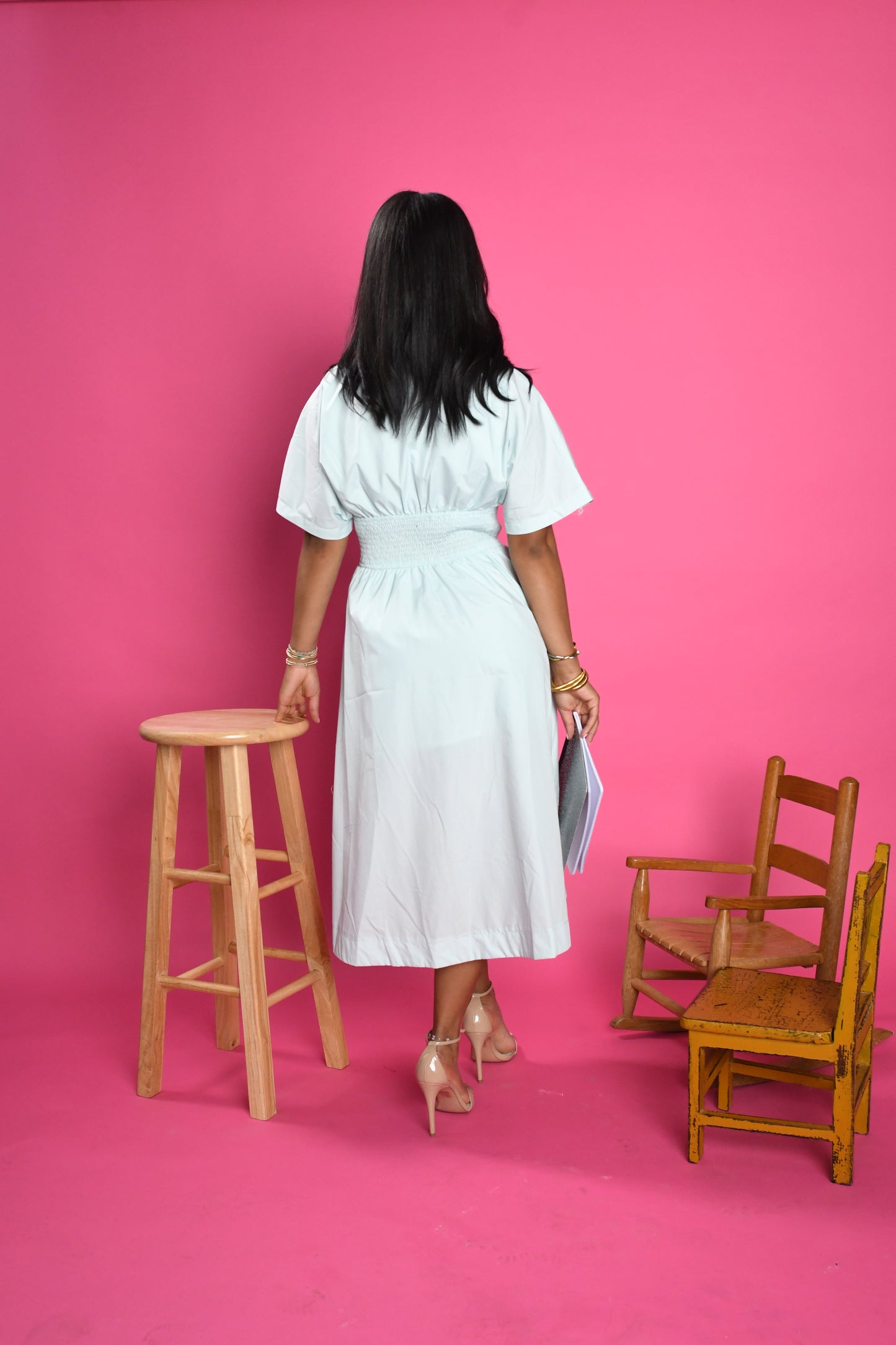 Cinched mint maxi
