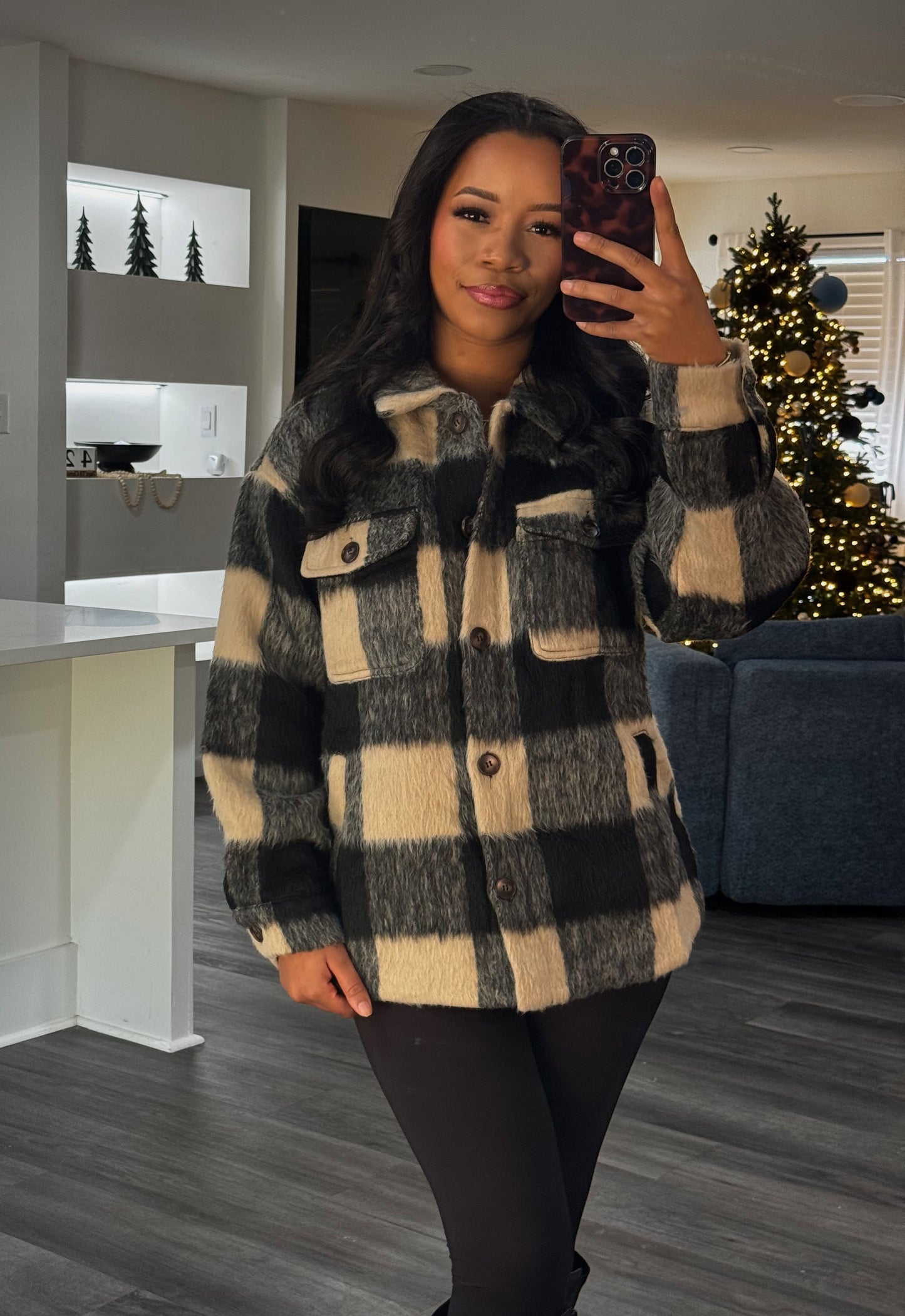 Textured Sherpa jacket