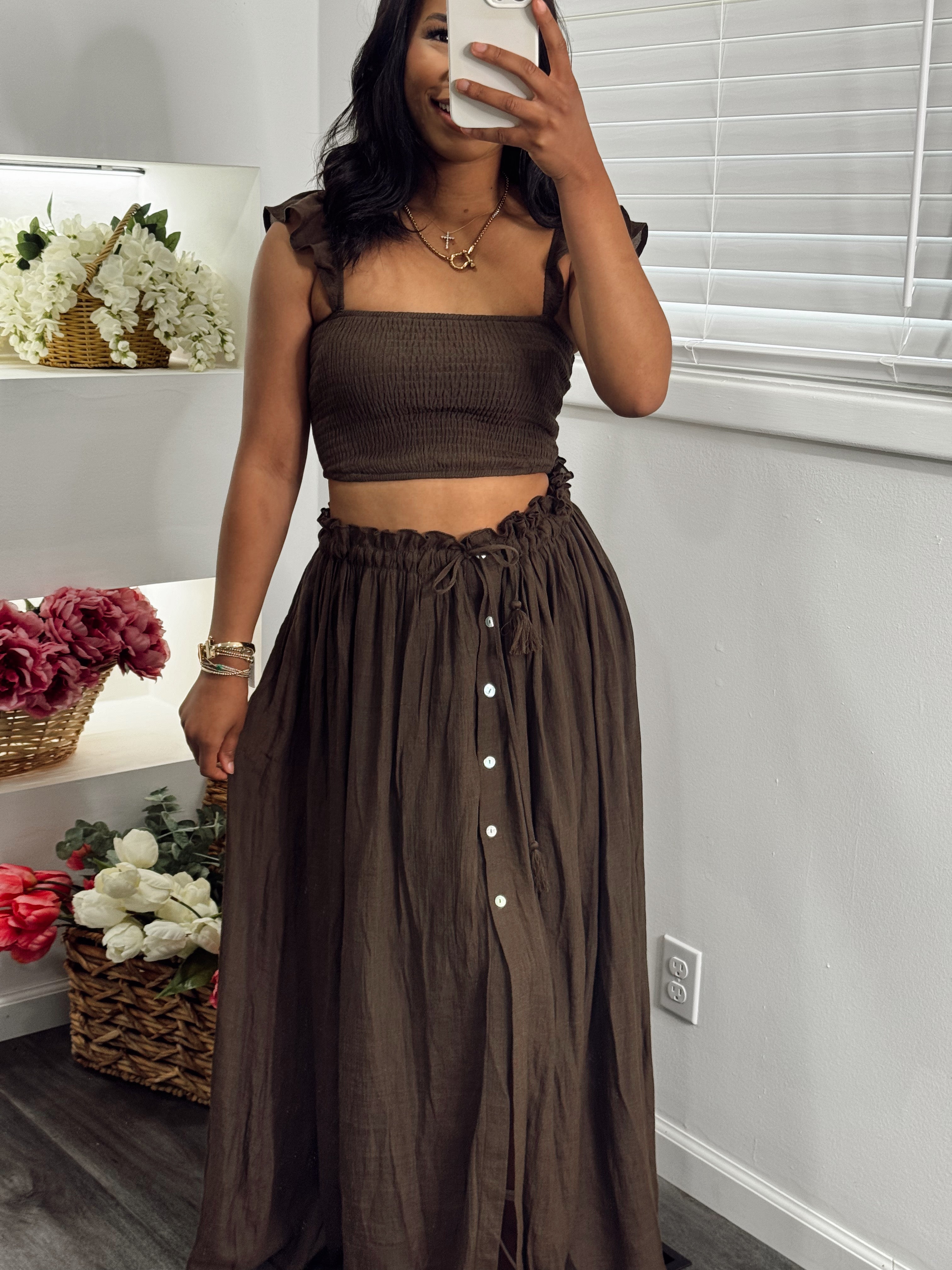 Boho dream maxi set, mocha