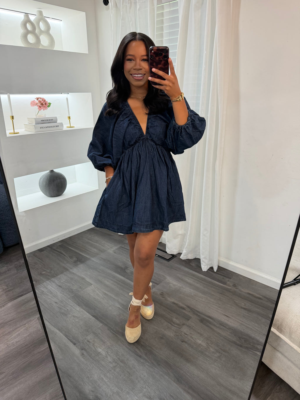 Denim daze mini dress (preorder)