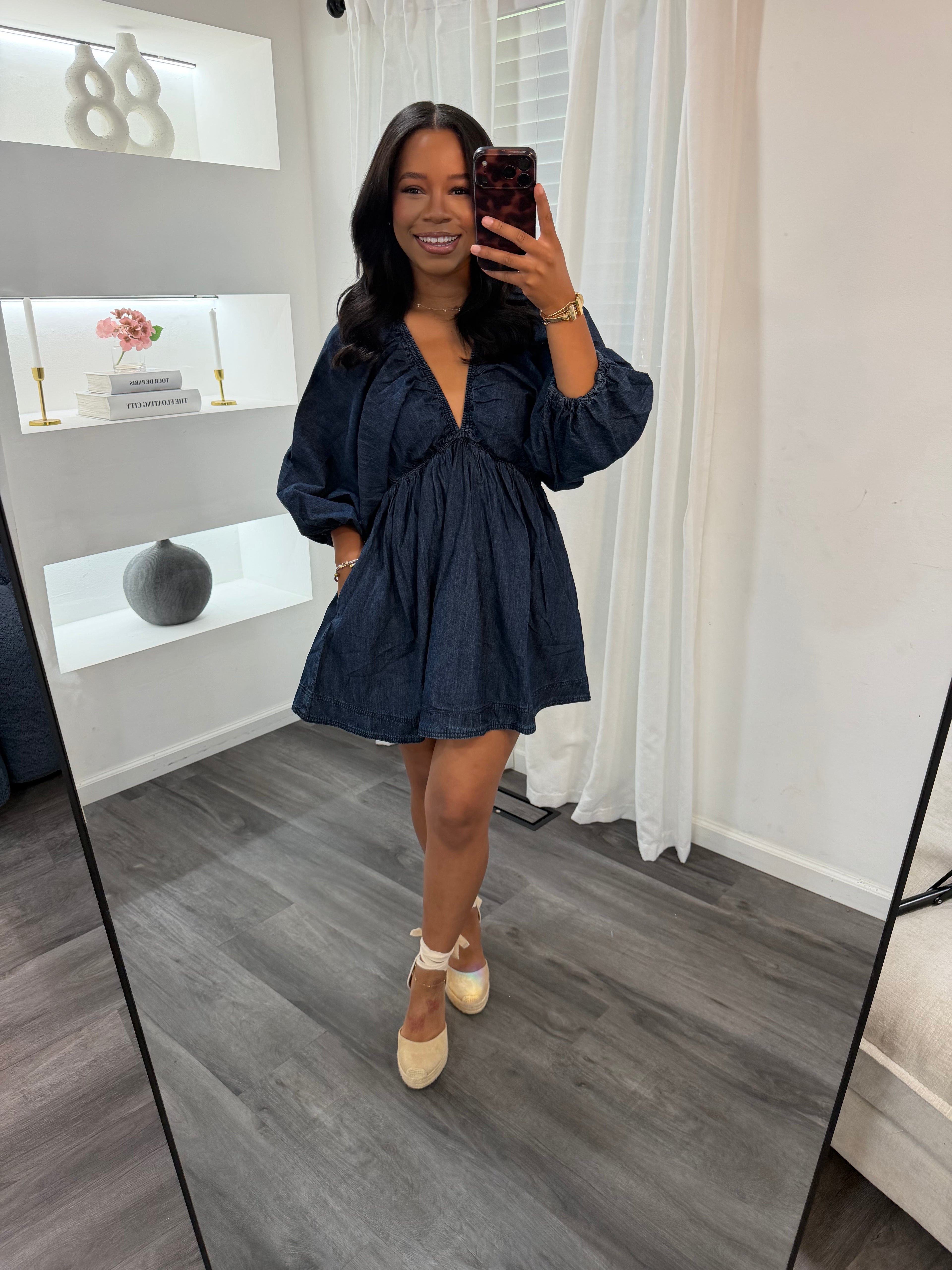 Denim daze mini dress (preorder)