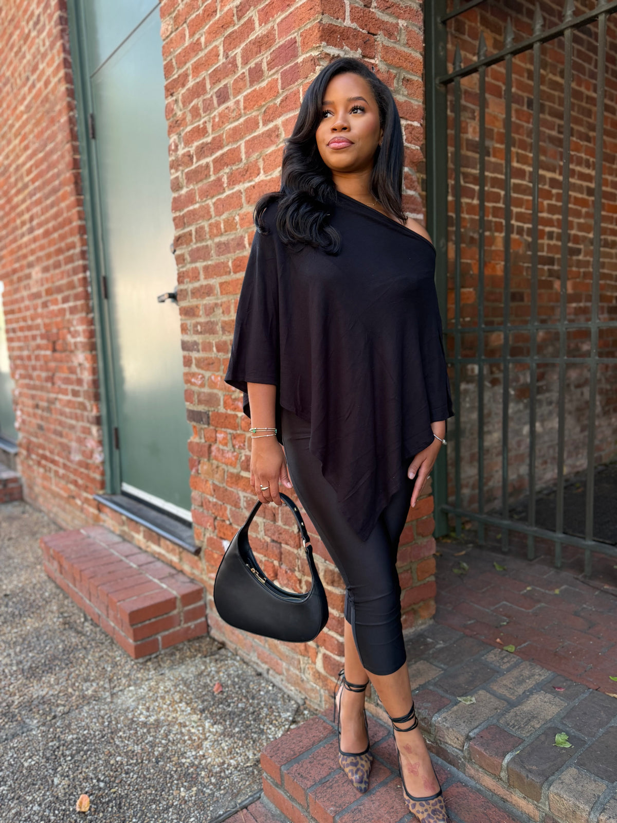 Black poncho top