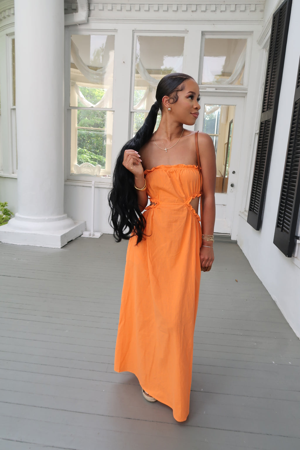 Broadview orange maxi dress