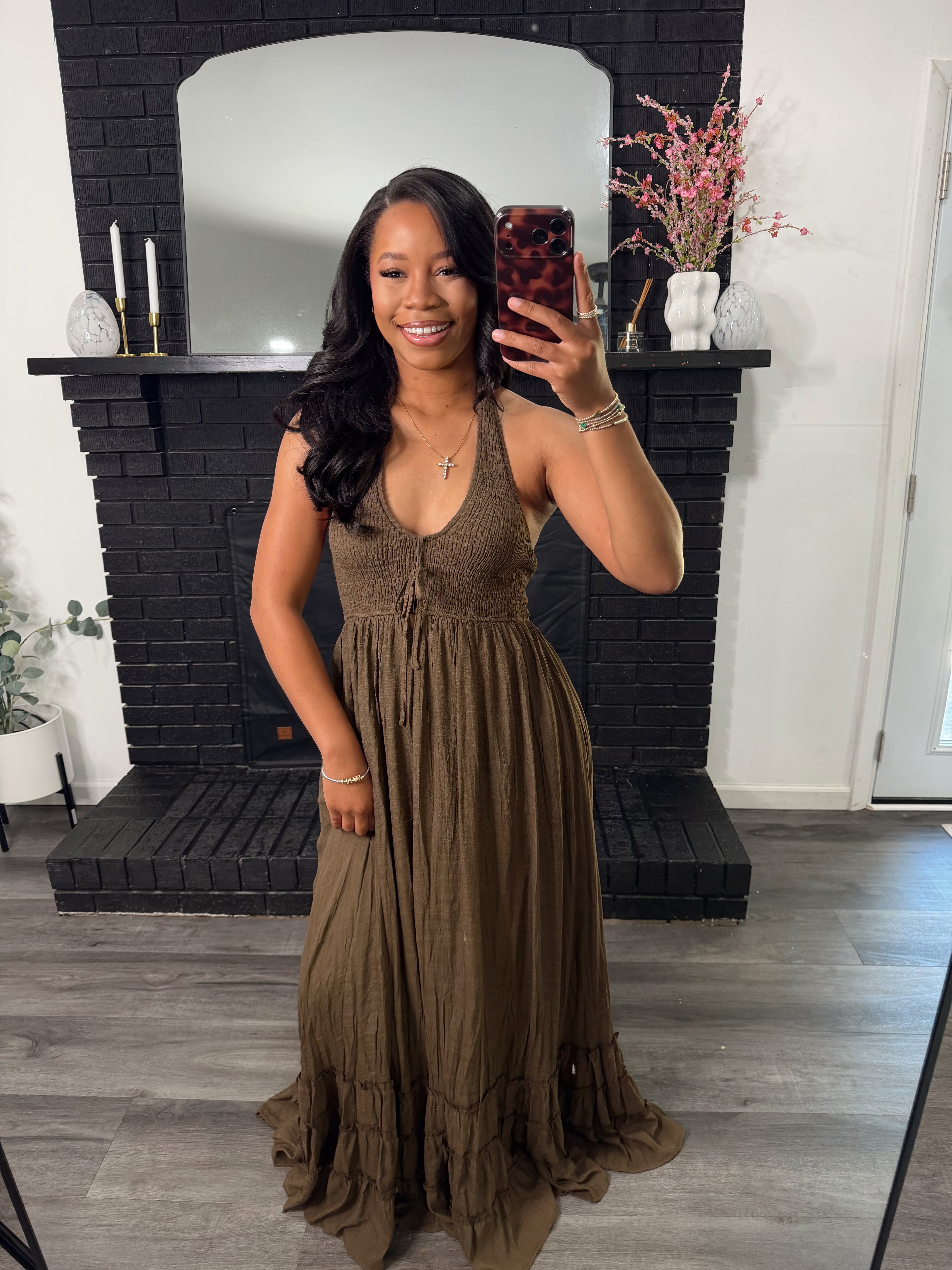 Eden smocked maxi dress Shop Broadview Boutique Eden smocked maxi dress Shop Broadview Boutique
