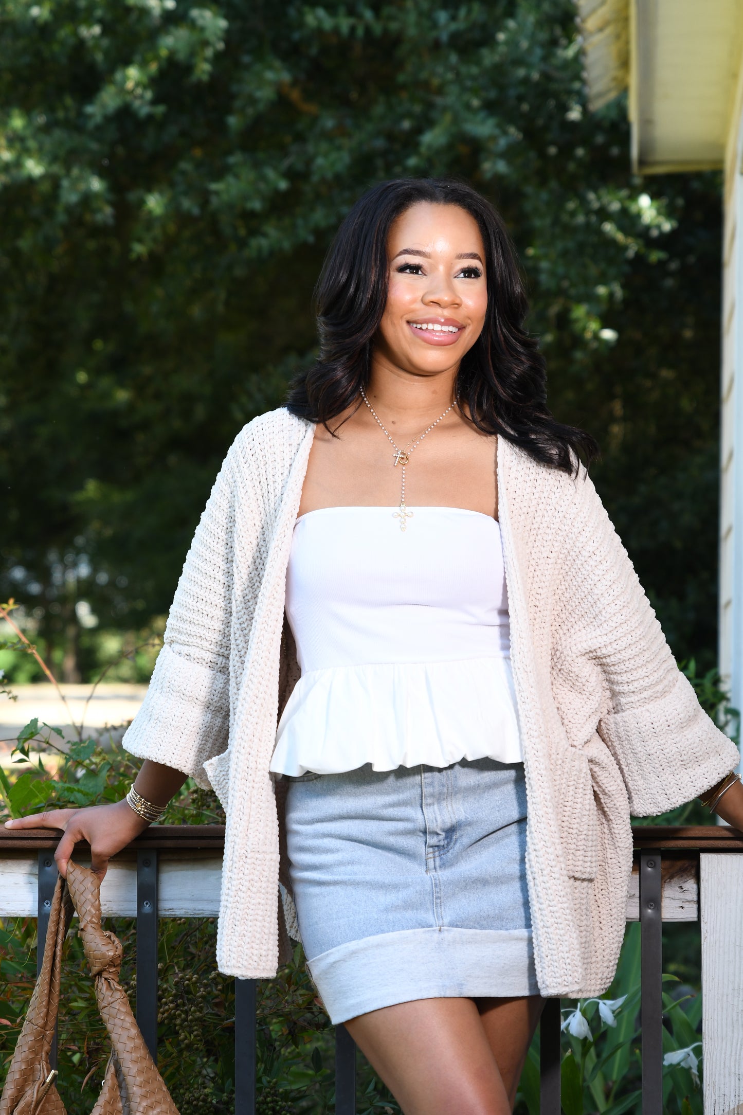 Knit cardigan, mocha