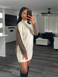 Color block sweater dress