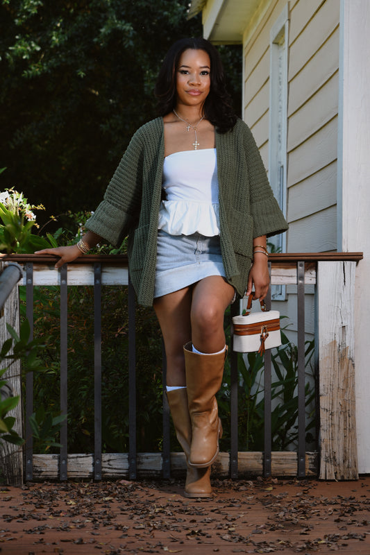Knit Cardigan, green