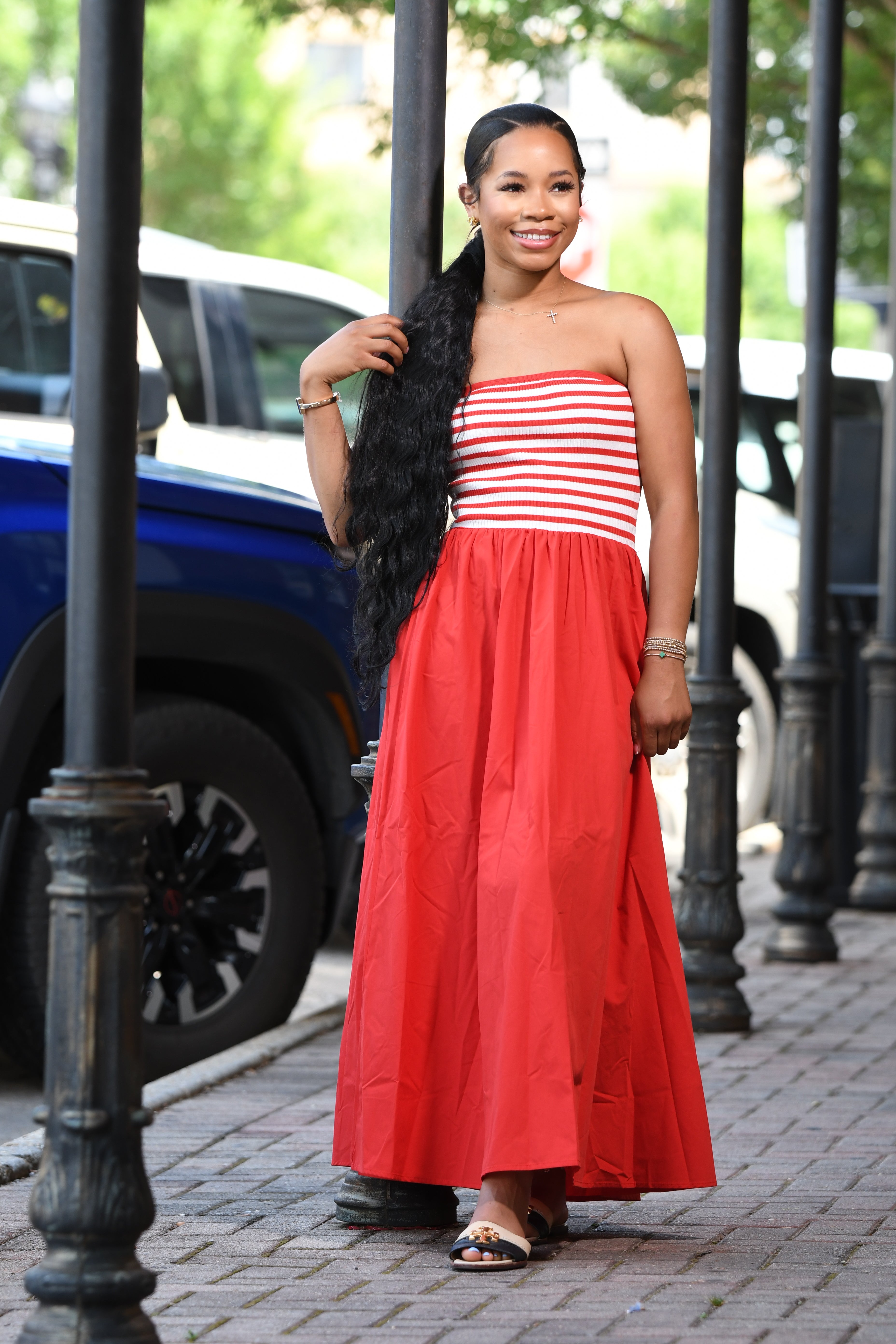 Red striped maxi