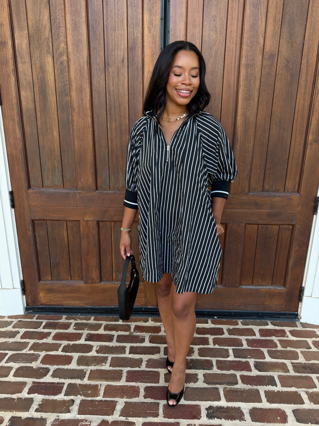 Kelly collared mini dress black (preorder)