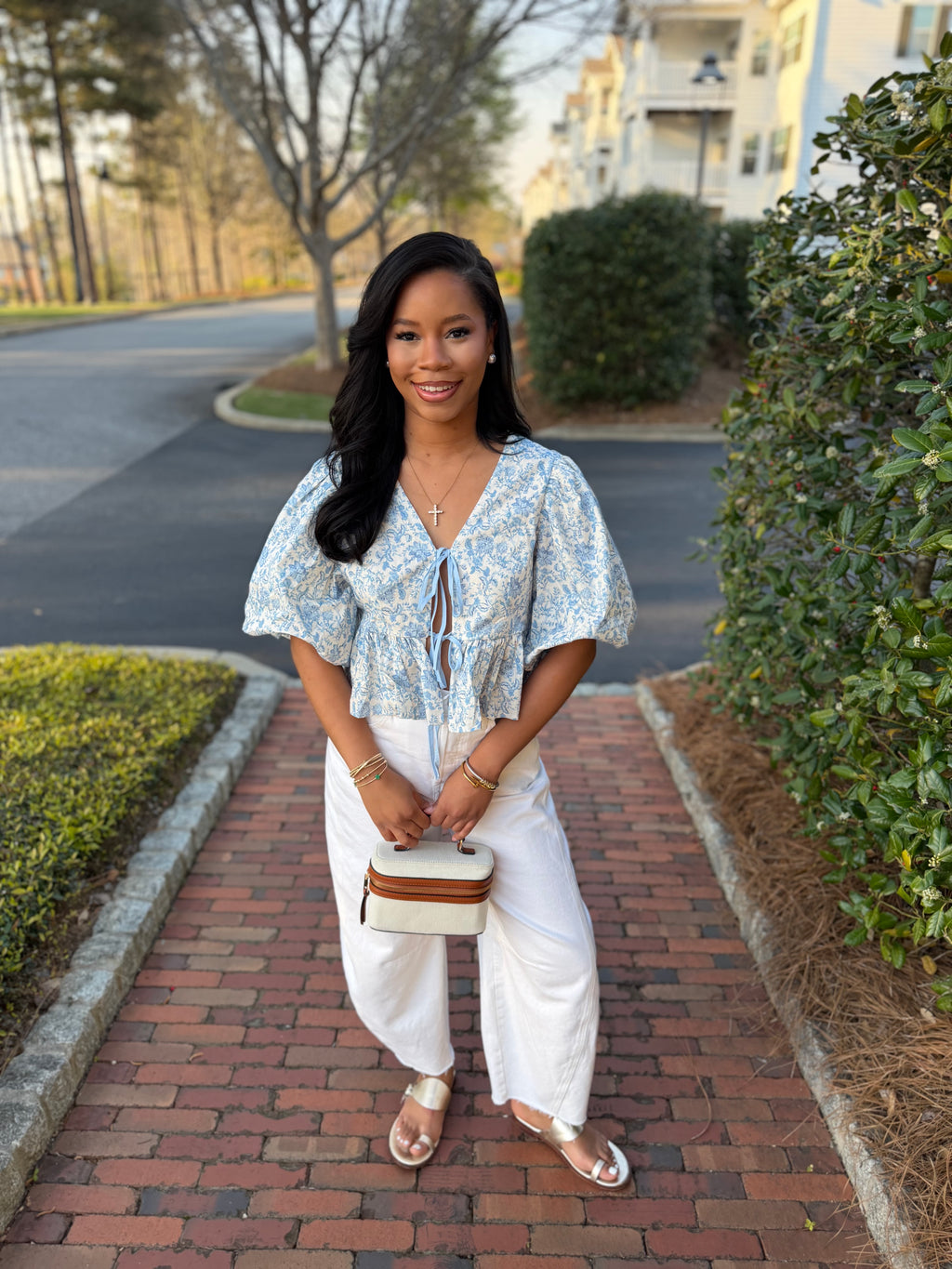 Blue hues babydoll top