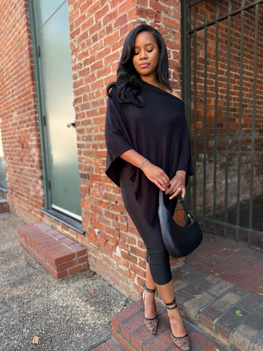 Black poncho top