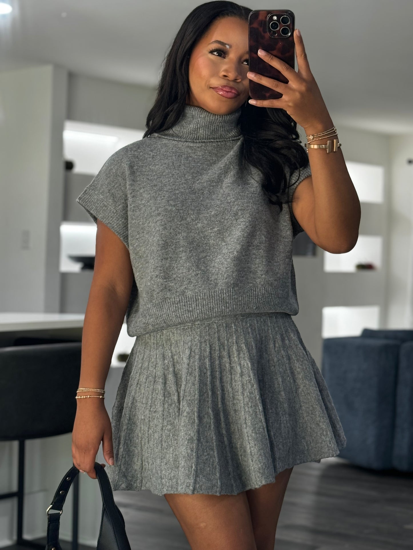 Grey skirt set